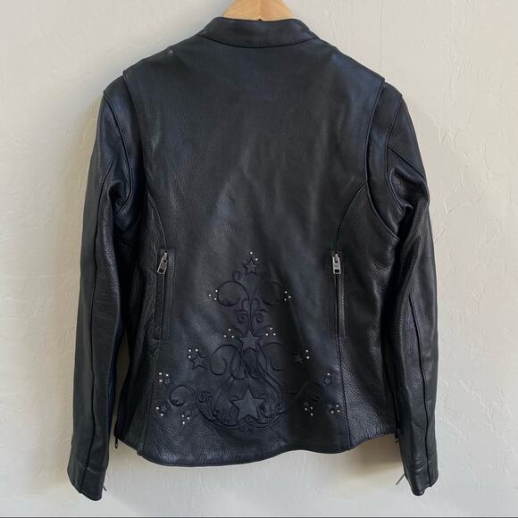 Milwaukee Black Leather Motorcycle‎ Riding Jacket - Picture 4 of 9